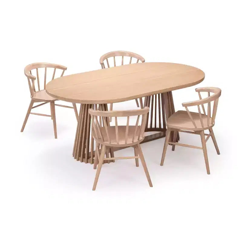Plank+Beam 72 Lido Rectangular Dining Table, Solid Wood Minimalist Kitchen Table for 6