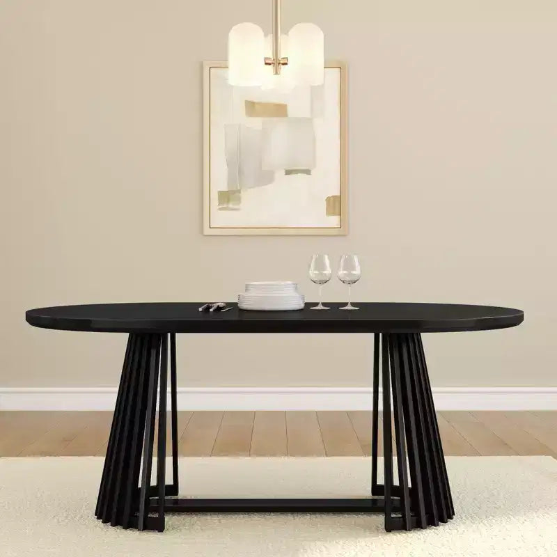 Plank+Beam 72 Lido Rectangular Dining Table, Solid Wood Minimalist Kitchen Table for 6