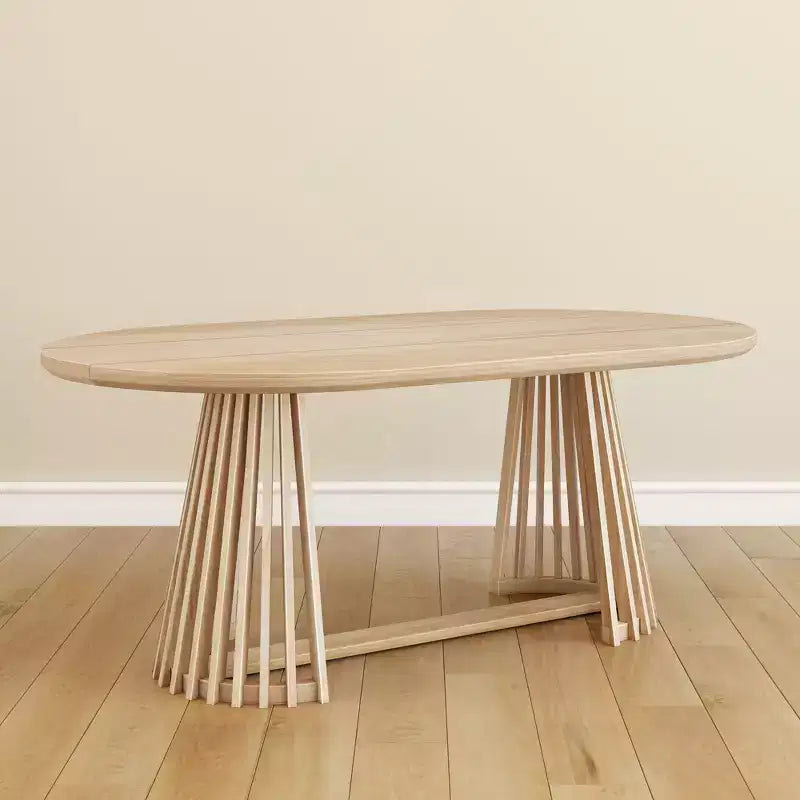 Plank+Beam 72 Lido Rectangular Dining Table, Solid Wood Minimalist Kitchen Table for 6