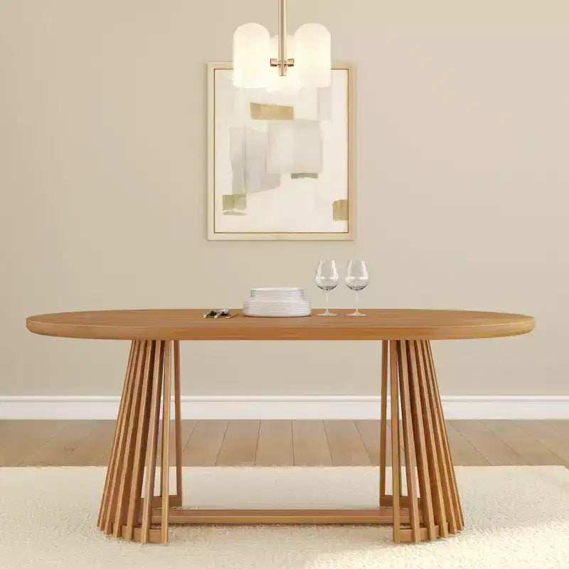 Plank+Beam 72 Lido Rectangular Dining Table, Solid Wood Minimalist Kitchen Table for 6