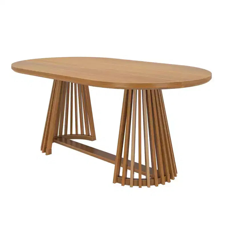 Plank+Beam 72 Lido Rectangular Dining Table, Solid Wood Minimalist Kitchen Table for 6