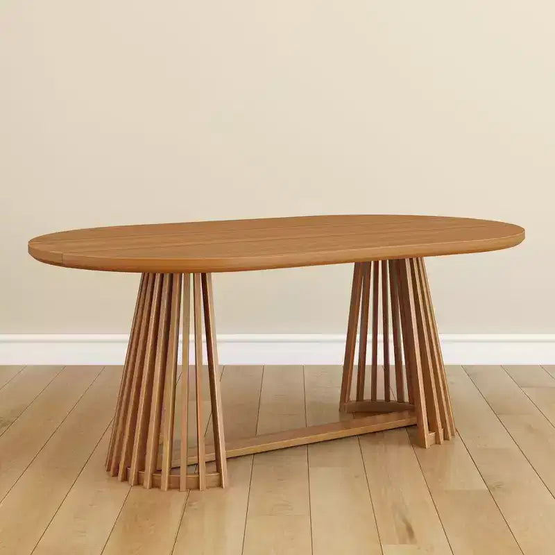 Plank+Beam 72 Lido Rectangular Dining Table, Solid Wood Minimalist Kitchen Table for 6