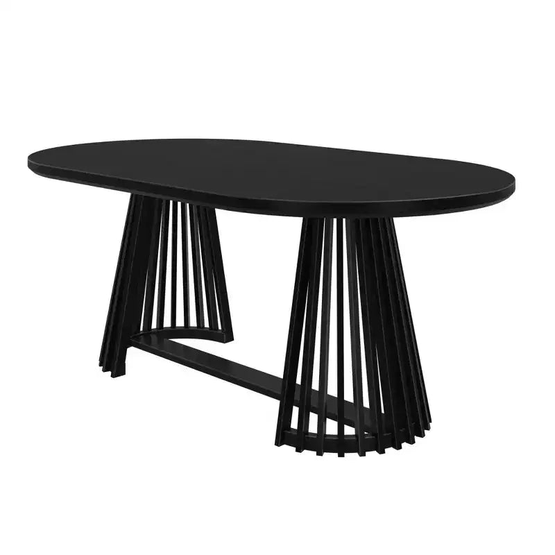 Plank+Beam 72 Lido Rectangular Dining Table, Solid Wood Minimalist Kitchen Table for 6