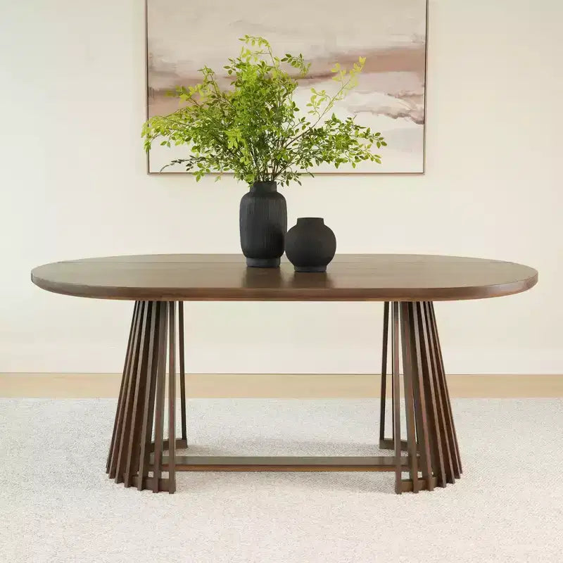 Plank+Beam 72 Lido Rectangular Dining Table, Solid Wood Minimalist Kitchen Table for 6