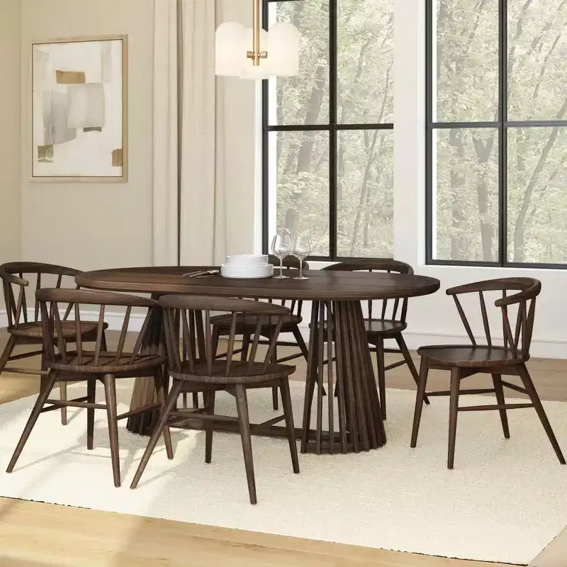 Plank+Beam 72 Lido Rectangular Dining Table, Solid Wood Minimalist Kitchen Table for 6