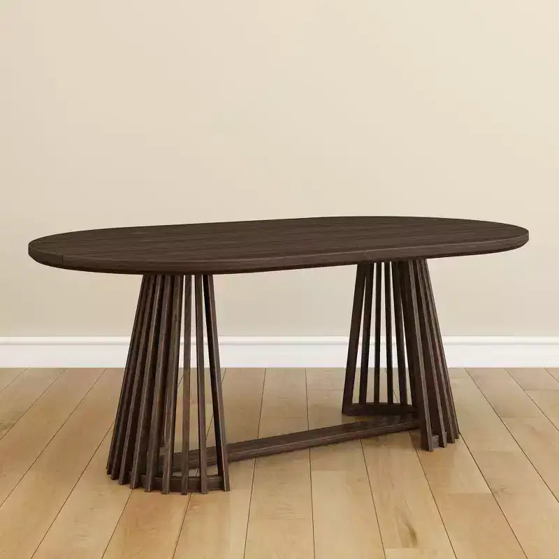 Plank+Beam 72 Lido Rectangular Dining Table, Solid Wood Minimalist Kitchen Table for 6