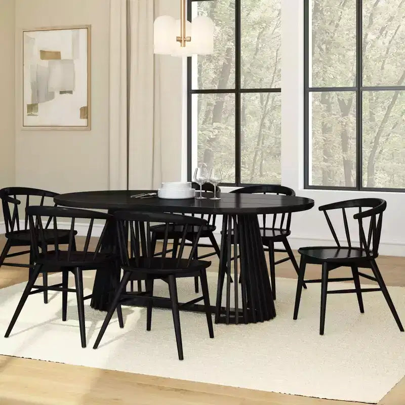 Plank+Beam 72 Lido Rectangular Dining Table, Solid Wood Minimalist Kitchen Table for 6
