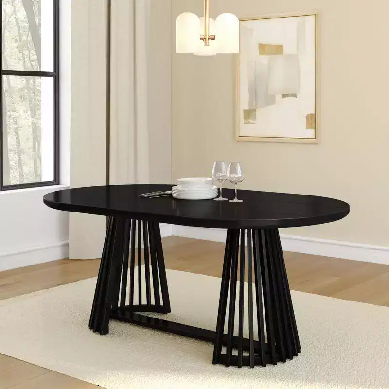 Plank+Beam 72 Lido Rectangular Dining Table, Solid Wood Minimalist Kitchen Table for 6