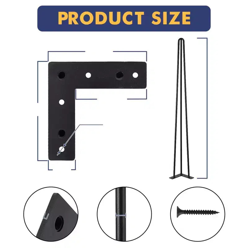 Metal Table Legs,Table Legs Replacement Heavy Duty Square Tube Desk Legs Furniture Legs, Heavy Duty Sturdy Leg,Dining Table Set of 4