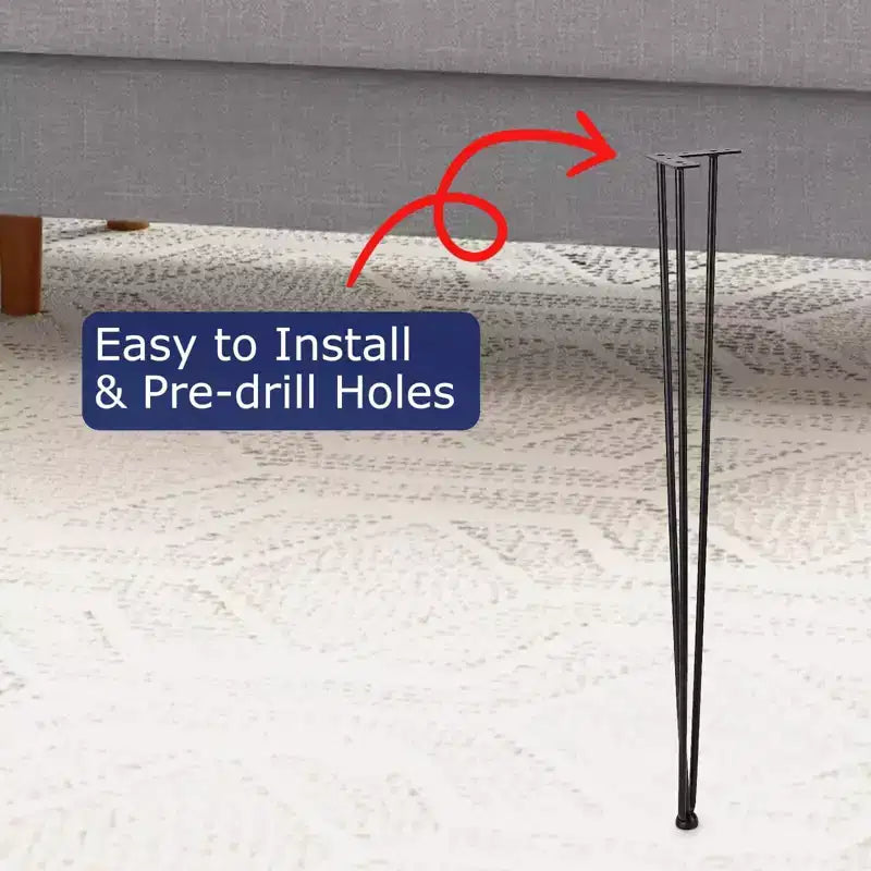 Metal Table Legs,Table Legs Replacement Heavy Duty Square Tube Desk Legs Furniture Legs, Heavy Duty Sturdy Leg,Dining Table Set of 4