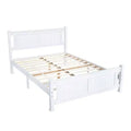 Karl Home Wood Bed Frame Queen Size Platform Bed with Headboard White