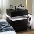 Okak LED 3 Drawer Dresser for Bedroom,Acrylic Board LED Bedside Tables,Modern End Tables with Drawers,Bedroom Furniture