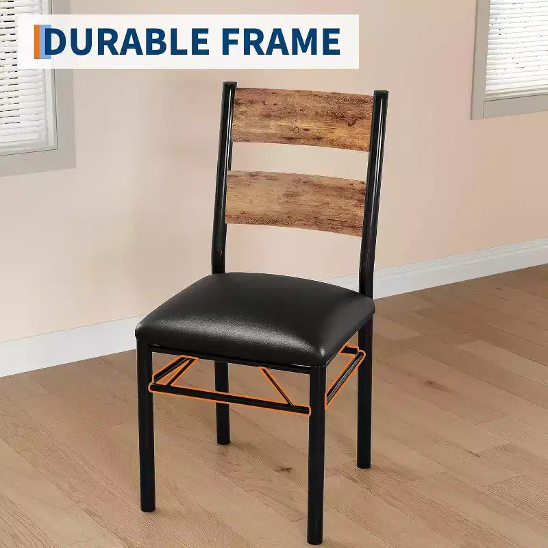 Dining Table Set for 4, Wood Kitchen Table with 4 Upholstered Chairs, Kitchen Table Chairs Set of 4 w/Collision Angle for Small Space, Kitchen Room