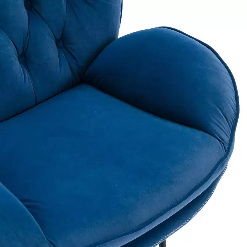 Okak Velvet Accent Chair with Ottoman,Modern Mid-Century Style Armless Living Room Chair,Soft Comfy Sitting Chair for TV Watching,Gaming
