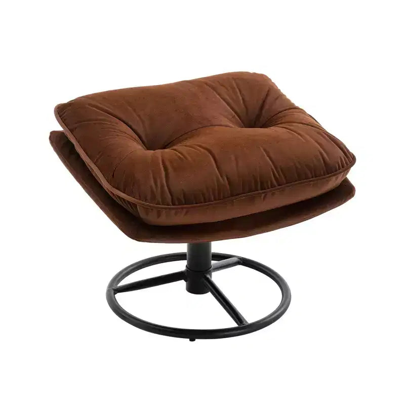 Okak Velvet Accent Chair with Ottoman,Modern Mid-Century Style Armless Living Room Chair,Soft Comfy Sitting Chair for TV Watching,Gaming