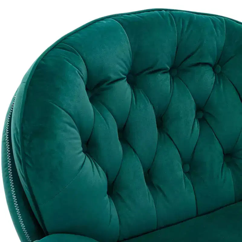 Okak Velvet Accent Chair with Ottoman,Modern Mid-Century Style Armless Living Room Chair,Soft Comfy Sitting Chair for TV Watching,Gaming