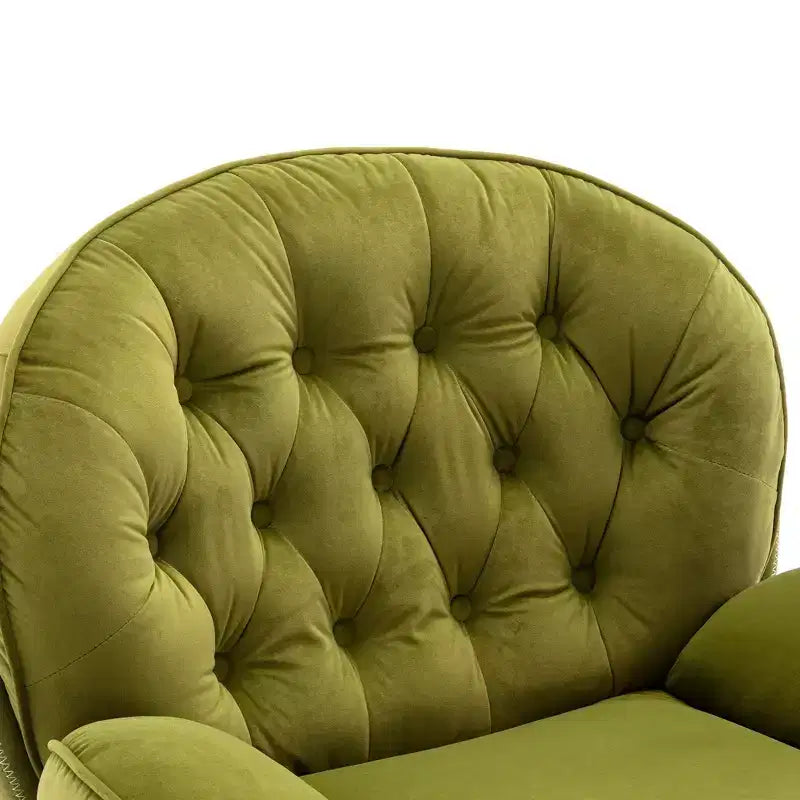 Okak Velvet Accent Chair with Ottoman,Modern Mid-Century Style Armless Living Room Chair,Soft Comfy Sitting Chair for TV Watching,Gaming