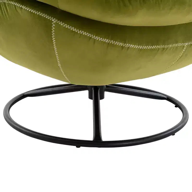 Okak Velvet Accent Chair with Ottoman,Modern Mid-Century Style Armless Living Room Chair,Soft Comfy Sitting Chair for TV Watching,Gaming