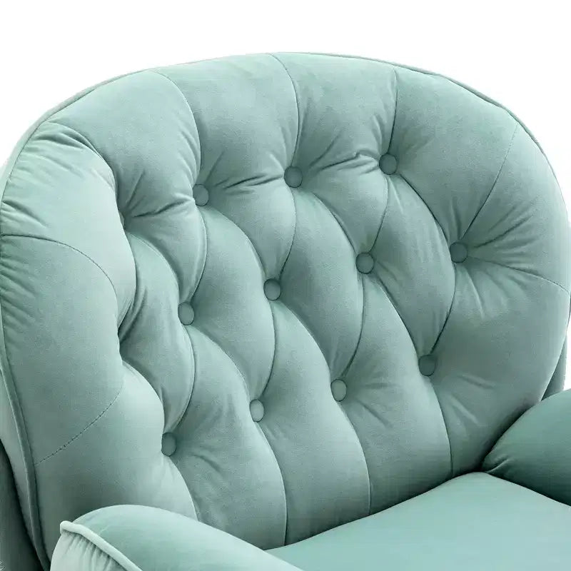 Okak Velvet Accent Chair with Ottoman,Modern Mid-Century Style Armless Living Room Chair,Soft Comfy Sitting Chair for TV Watching,Gaming