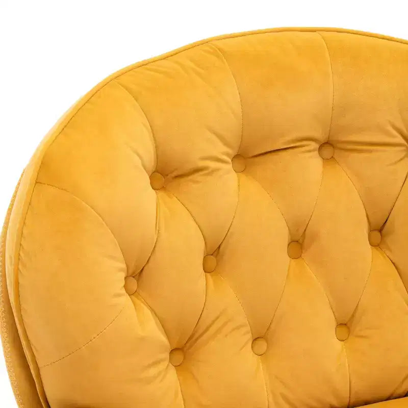 Okak Velvet Accent Chair with Ottoman,Modern Mid-Century Style Armless Living Room Chair,Soft Comfy Sitting Chair for TV Watching,Gaming