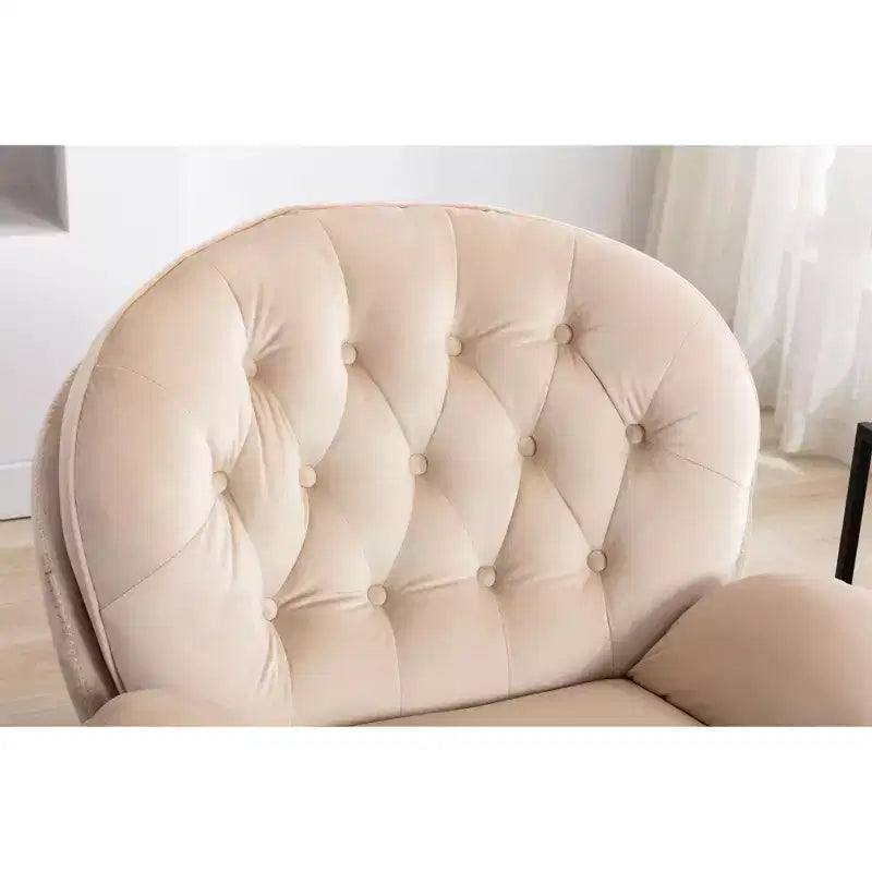 Okak Velvet Accent Chair with Ottoman,Modern Mid-Century Style Armless Living Room Chair,Soft Comfy Sitting Chair for TV Watching,Gaming