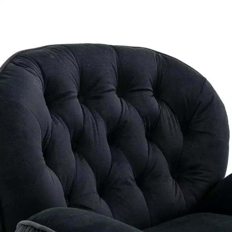 Okak Velvet Accent Chair with Ottoman,Modern Mid-Century Style Armless Living Room Chair,Soft Comfy Sitting Chair for TV Watching,Gaming