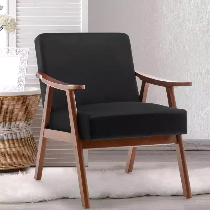 Okak Extra-Thick Backrest Accent Chair for Bedroom,Solid Wood Lounge Chair for Living Room,Apartment
