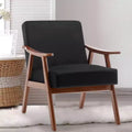 Okak Extra-Thick Backrest Accent Chair for Bedroom,Solid Wood Lounge Chair for Living Room,Apartment