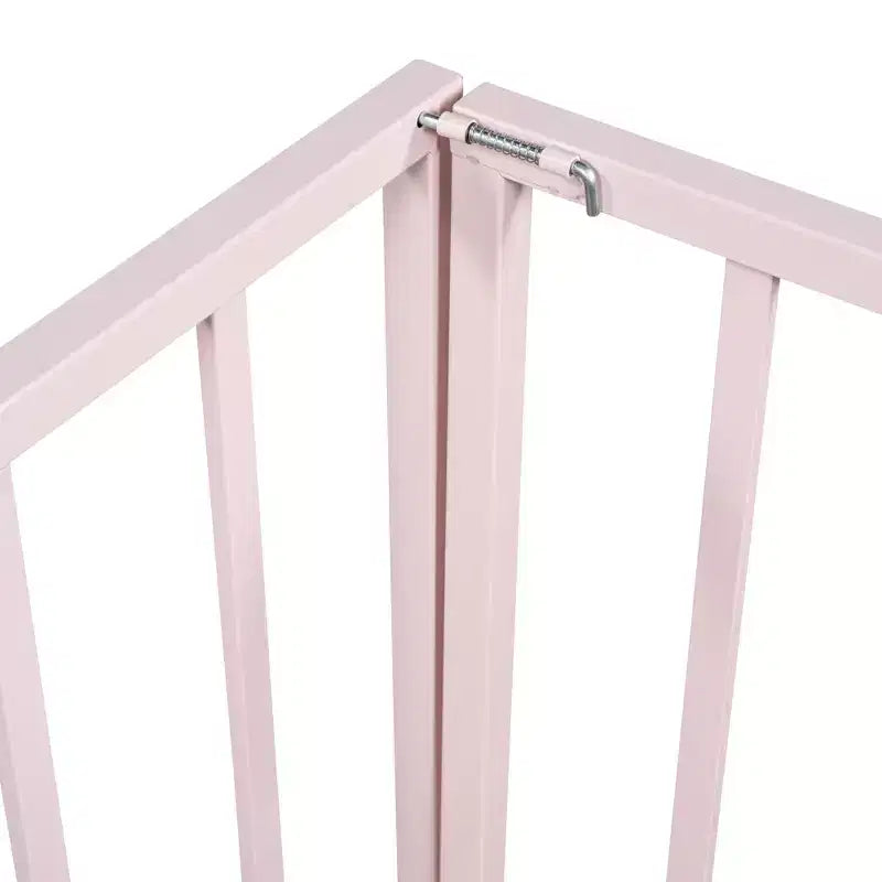 Okak Metal Floor Bed Twin/Full/Queen,Bed Frame with Heightened Fence & Lockable Door, Toddler Bed for Kids Room & Playroom