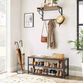 3-Tier Sturdy Shoe Rack Bench with Metal Mesh Shelves, Freestanding Entryway Organizer for Shoes & Storage, 11.8x39.4x17.7 Inches