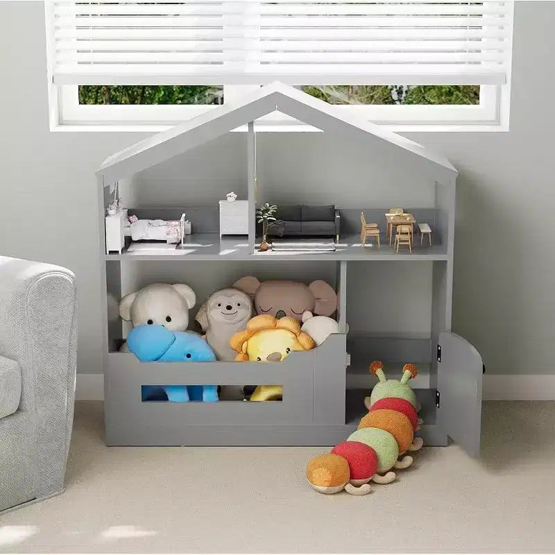 Whizmax 2-Tier Kids Bookshelf - Wooden Toy Storage Organizer with Motion Sensor Light, Book Rack for Bedroom, Classroom & Playroom