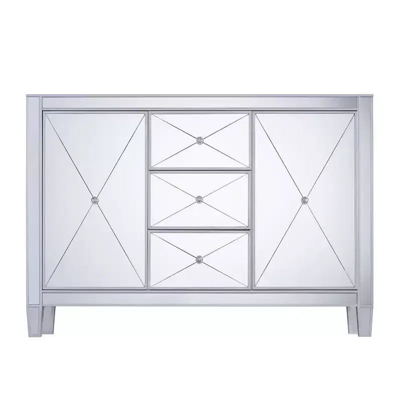 Mirage 3-Drawer Mirrored Cabinet - Silver - SEI