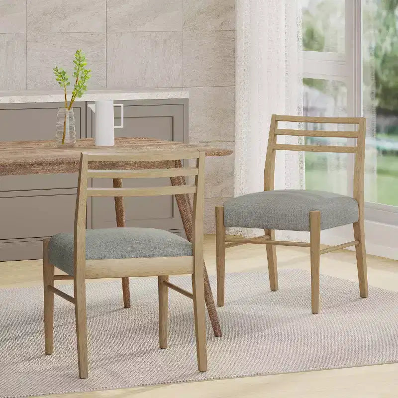 Christopher Knight Home Fescue Farmhouse Upholstered Rubberwood Dining Chairs (Set of 2)