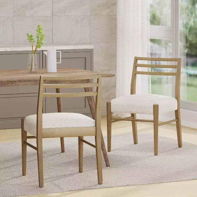 Christopher Knight Home Fescue Farmhouse Upholstered Rubberwood Dining Chairs (Set of 2)