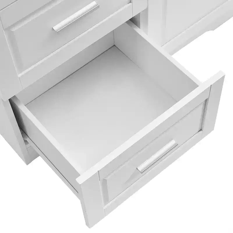 GDFStudio Sienna Modern Wood Tall Bathroom Storage Cabinet with Drawers and Adjustable Shelves