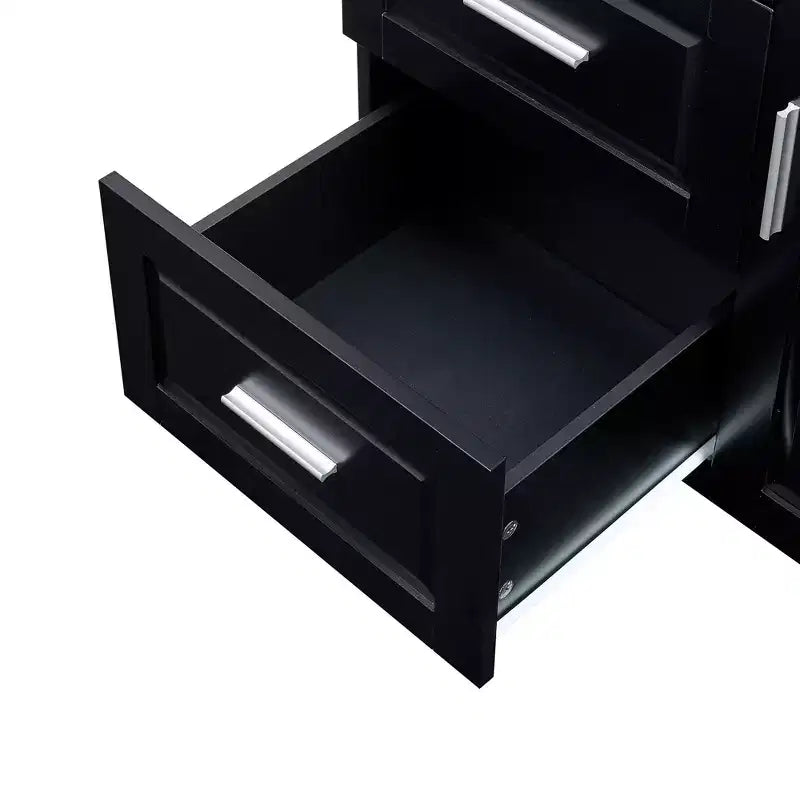 GDFStudio Sienna Modern Wood Tall Bathroom Storage Cabinet with Drawers and Adjustable Shelves