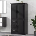 GDFStudio Sienna Modern Wood Tall Bathroom Storage Cabinet with Drawers and Adjustable Shelves