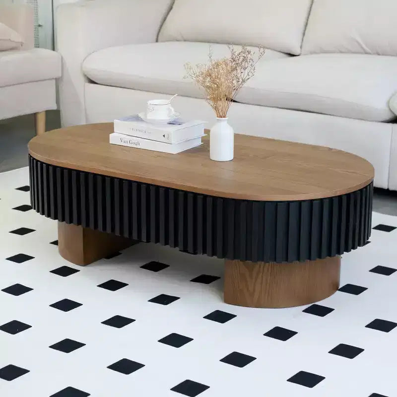GDFStudio Elvire French Country Rubberwood Coffee Table with Hidden Storage and Removable Tabletop