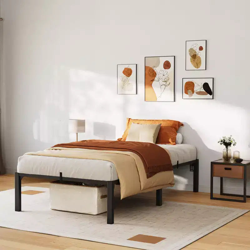 COZONY Twin/Full/Queen/King Metal Bed Frame, 16 High Platform, 800 lb Capacity, No Box Spring
