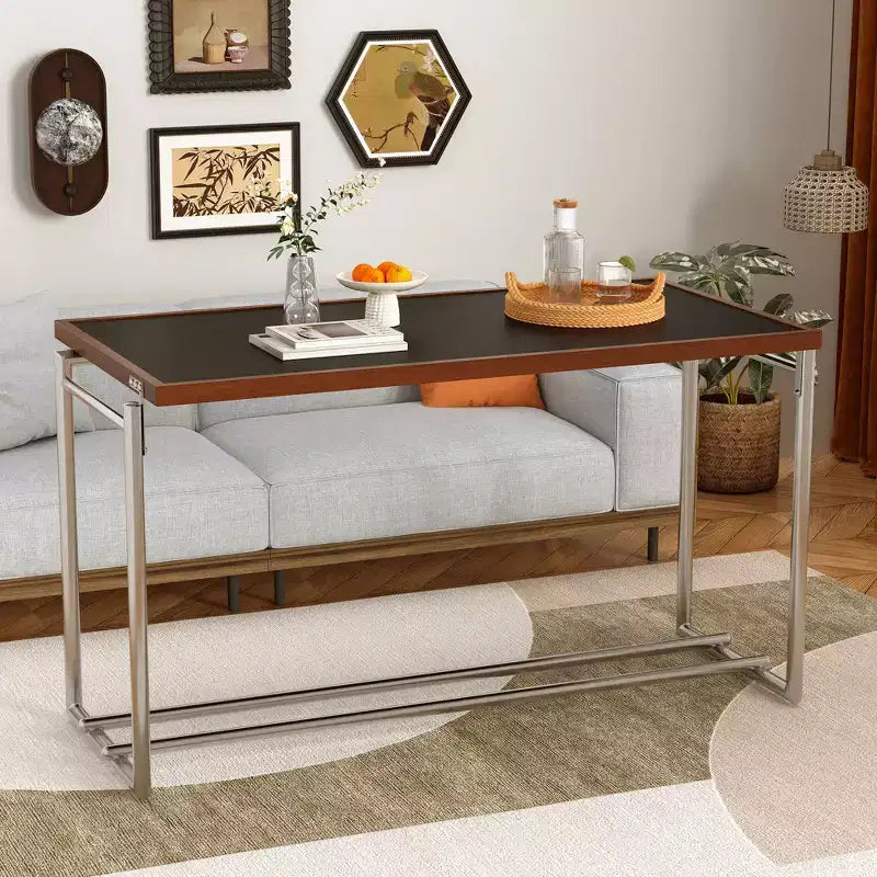 Luck Live 50 Convertible Coffee Table To Desk, Stainless Steel Frame, Dual-tone Top For Living Room