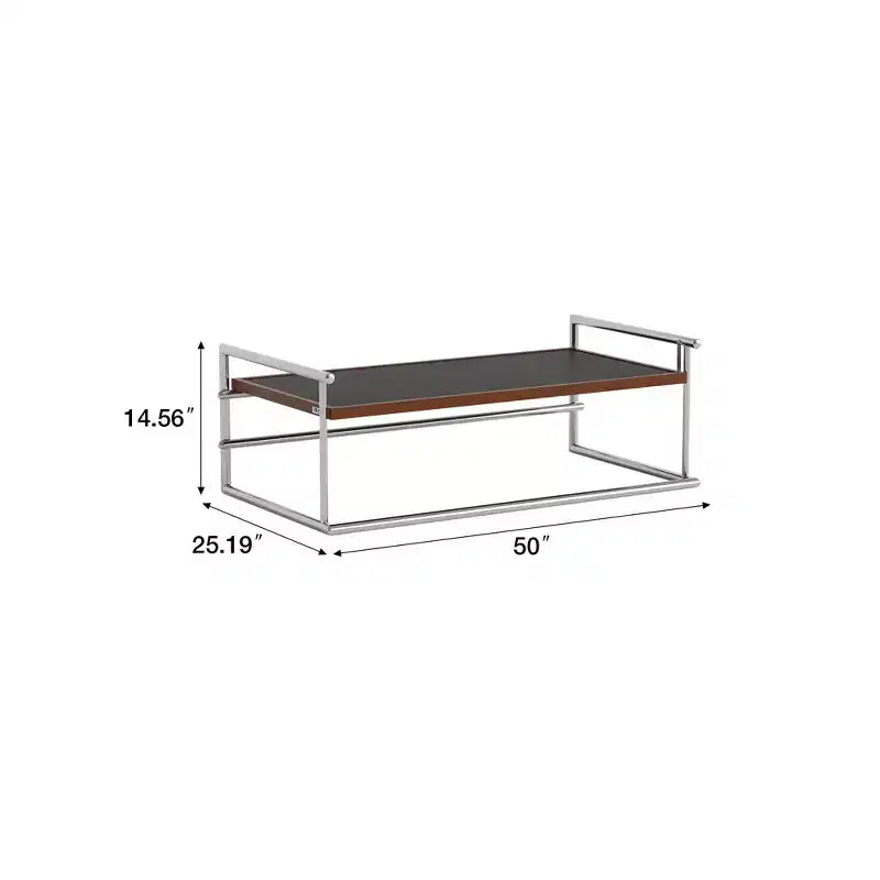 Luck Live 50 Convertible Coffee Table To Desk, Stainless Steel Frame, Dual-tone Top For Living Room