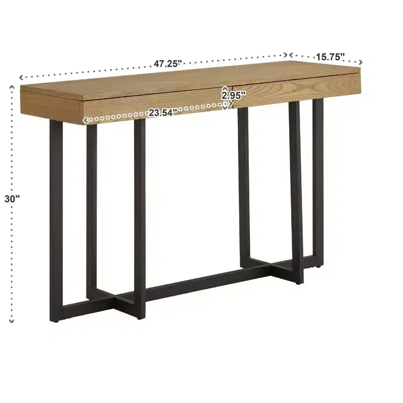 Nadian Wood Finish Console Table with Two Drawers - iNSPIRE Q