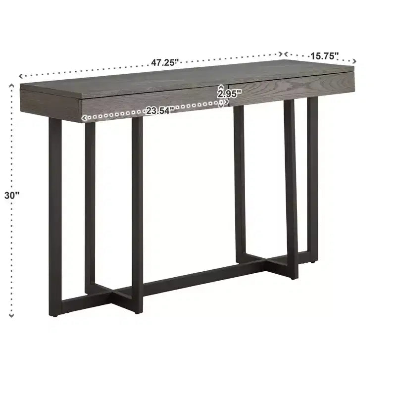 Nadian Wood Finish Console Table with Two Drawers - iNSPIRE Q