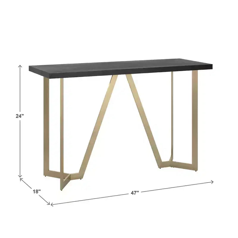 Natalia Black and Gold Metal Base Console Table - Black/Gold - iNSPIRE Q