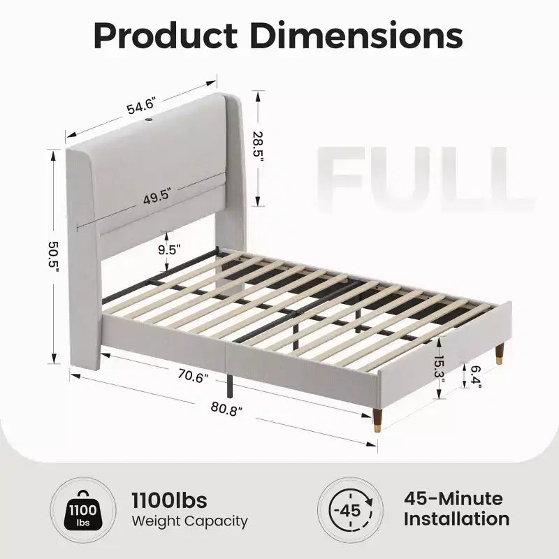 Ora Maison Modern Upholstered Storage Bed