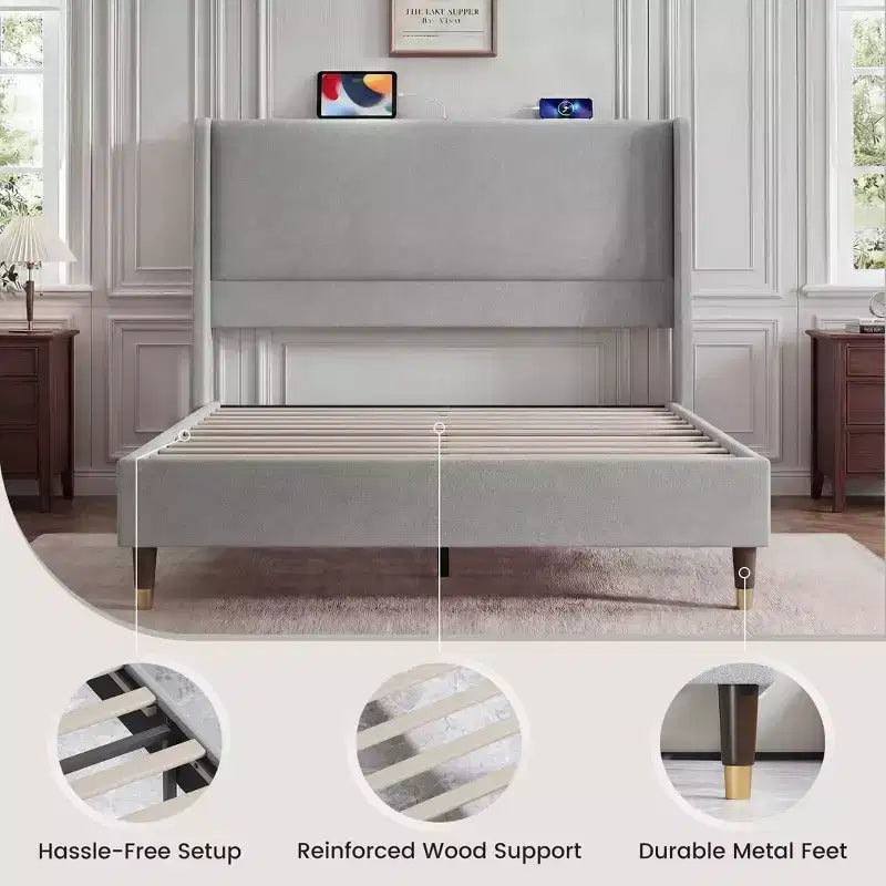 Ora Maison Modern Upholstered Storage Bed
