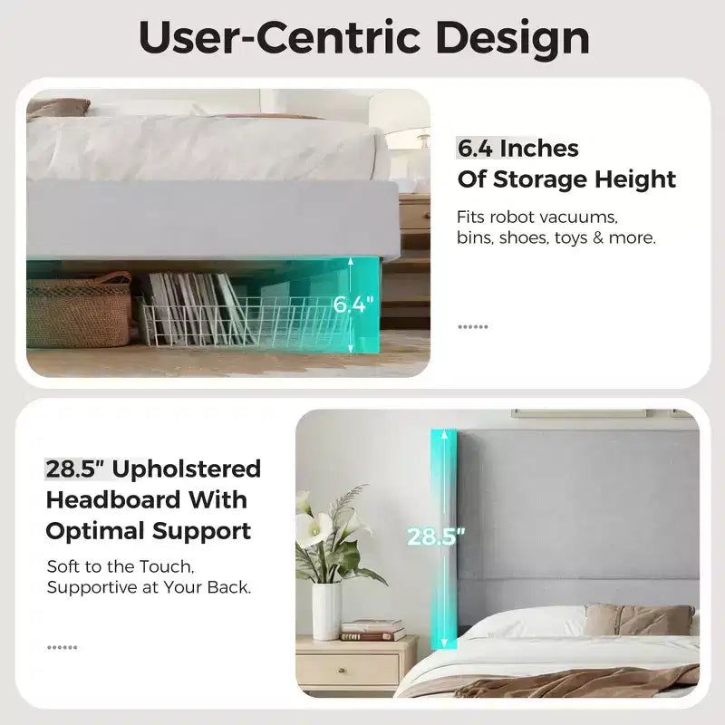 Ora Maison Modern Upholstered Storage Bed