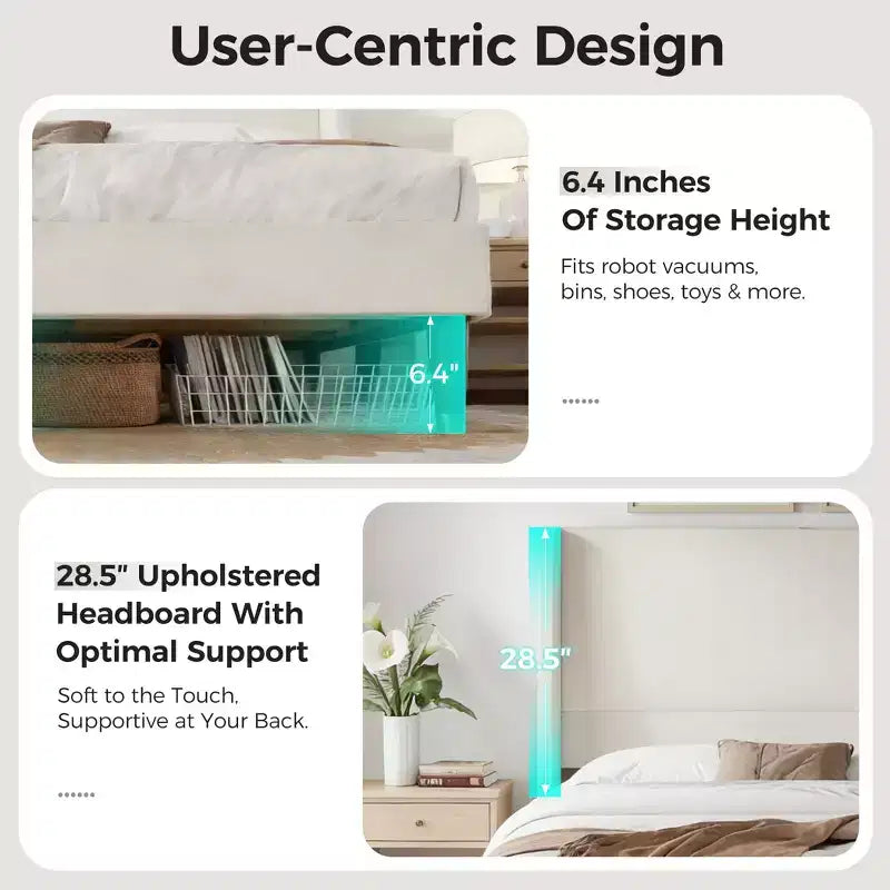 Ora Maison Modern Upholstered Storage Bed