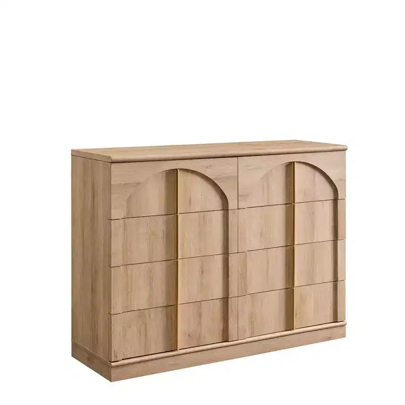 8 Drawer Dresser for Bedroom, 47 Wide Modern Chest of Drawers with Gold Handles, Wooden Dresser TV Stand, Closet Clothes Storage Organizer