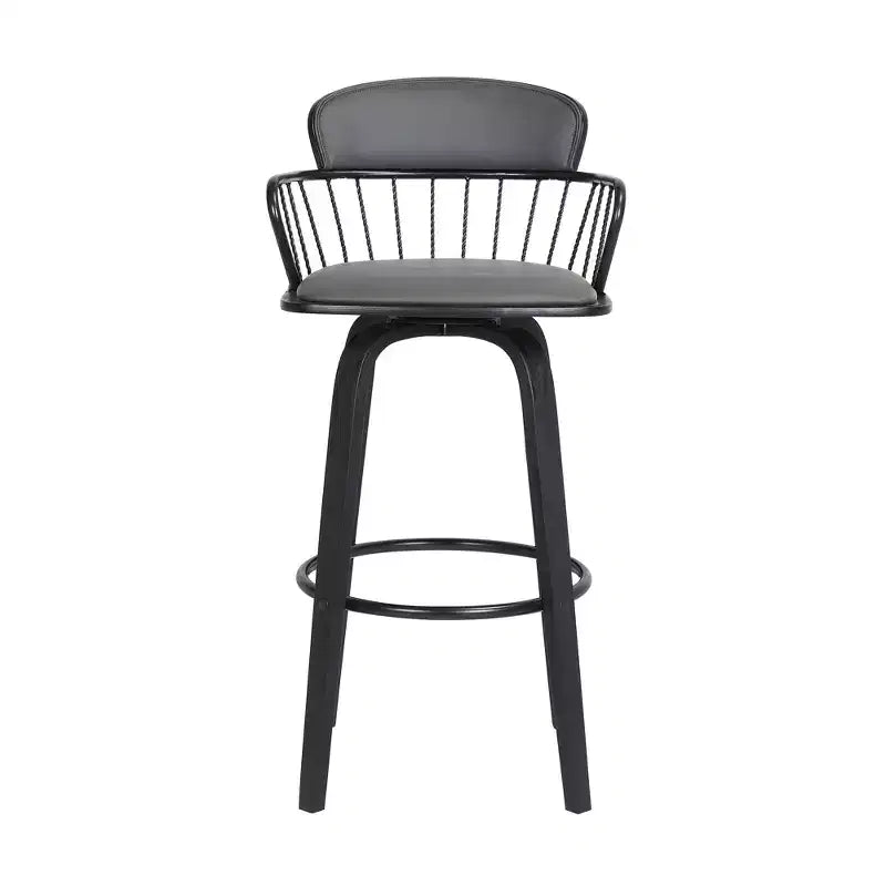 GDFStudio Urban Faux Leather Upholstered Swivel Stool
